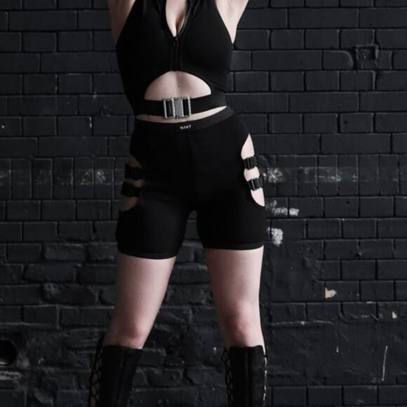 Nakt 22-B Buckle Shorts Clubbing Black Medium - Picture 2 of 9